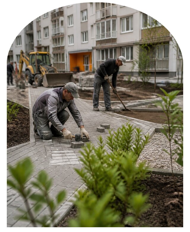 Благоустройство двора многоквартирного дома в Рассказове